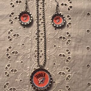 OKC Thunder Logo Necklace and Earring Set